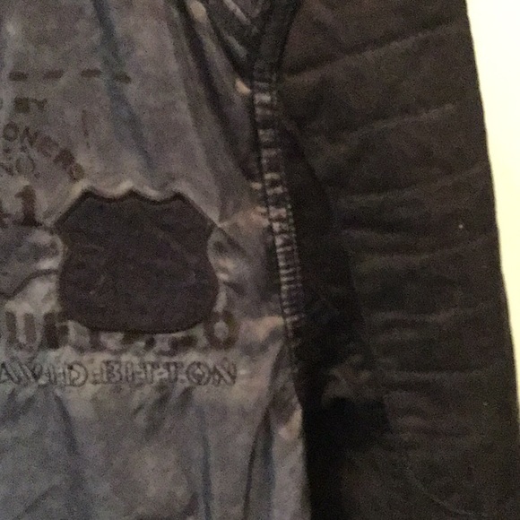 Buffalo David Bitton moto jacket lightweight, size L. Denim sleeve, nylon body. - Picture 4 of 6